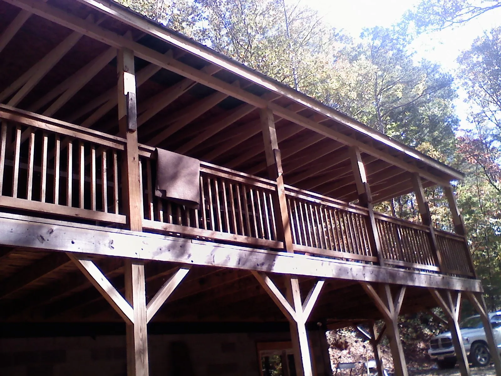 Timber framing under a new elevated porch and deck — Roof Leak Repair in Ruckersville by Roofing Brothers